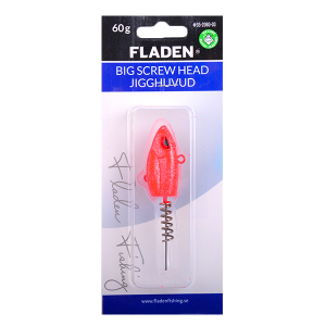 Джиг головка Fladen Big Screw Head Jig 60гр (Красный)