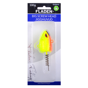 Джиг головка Fladen Big Screw Head Jig 100гр (Оранжевый/Ye)