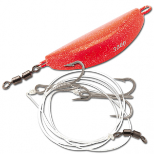 Снастка на палтуса Kinetic Halibut 350гр (Оранжевый Glitter)